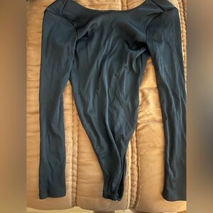 Anine Bing Black Ribbed backless Bodysuit size L